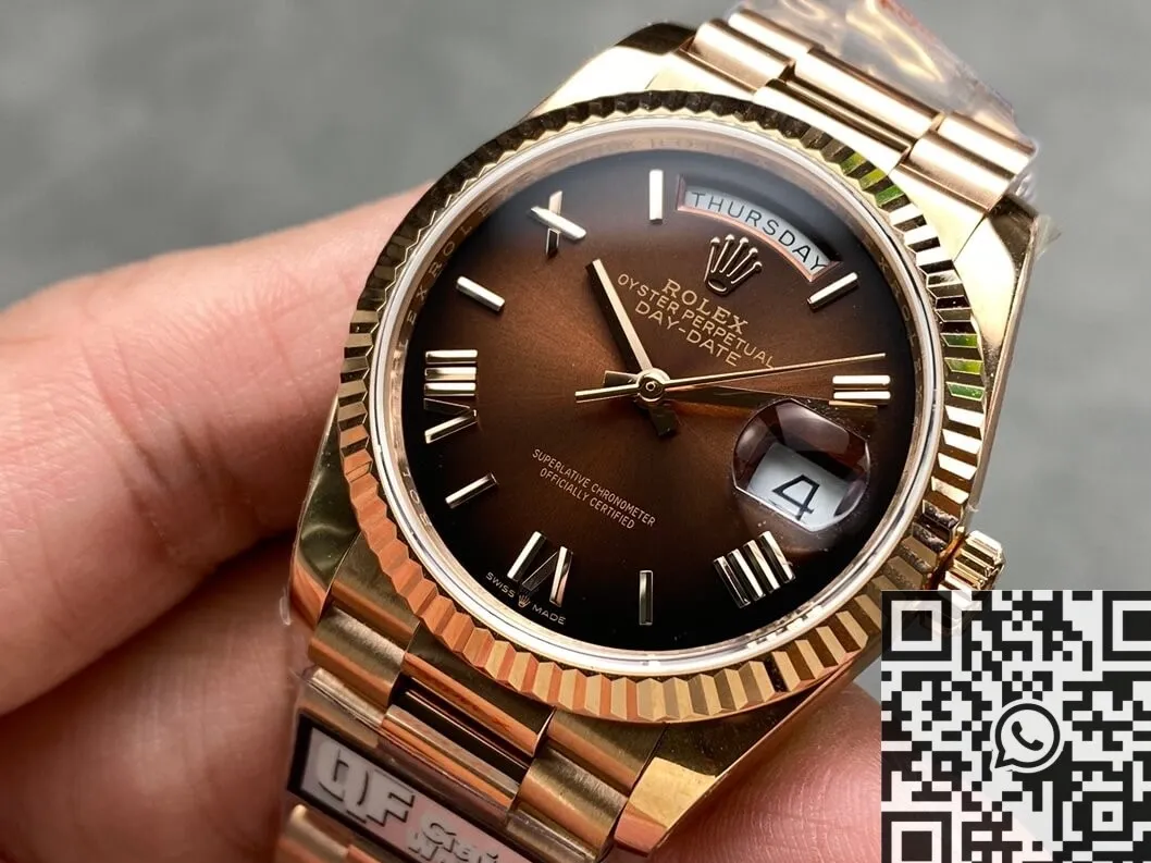 Upgraded Rolex Day Date M128235-0075 Smoked Brown Size 36mm Watch Q Factory 2700