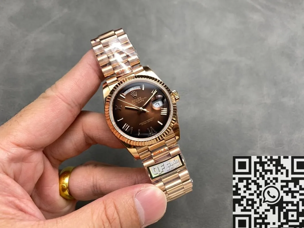 Upgraded Rolex Day Date M128235-0075 Smoked Brown Size 36mm Watch Q Factory 2700