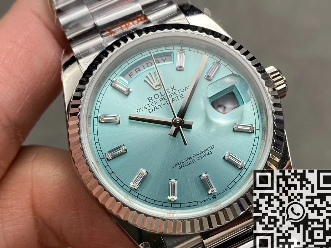 Attractive Rolex Day Date M128236-0009 Ice Blue Dial 36mm Watch Q Factory 2710