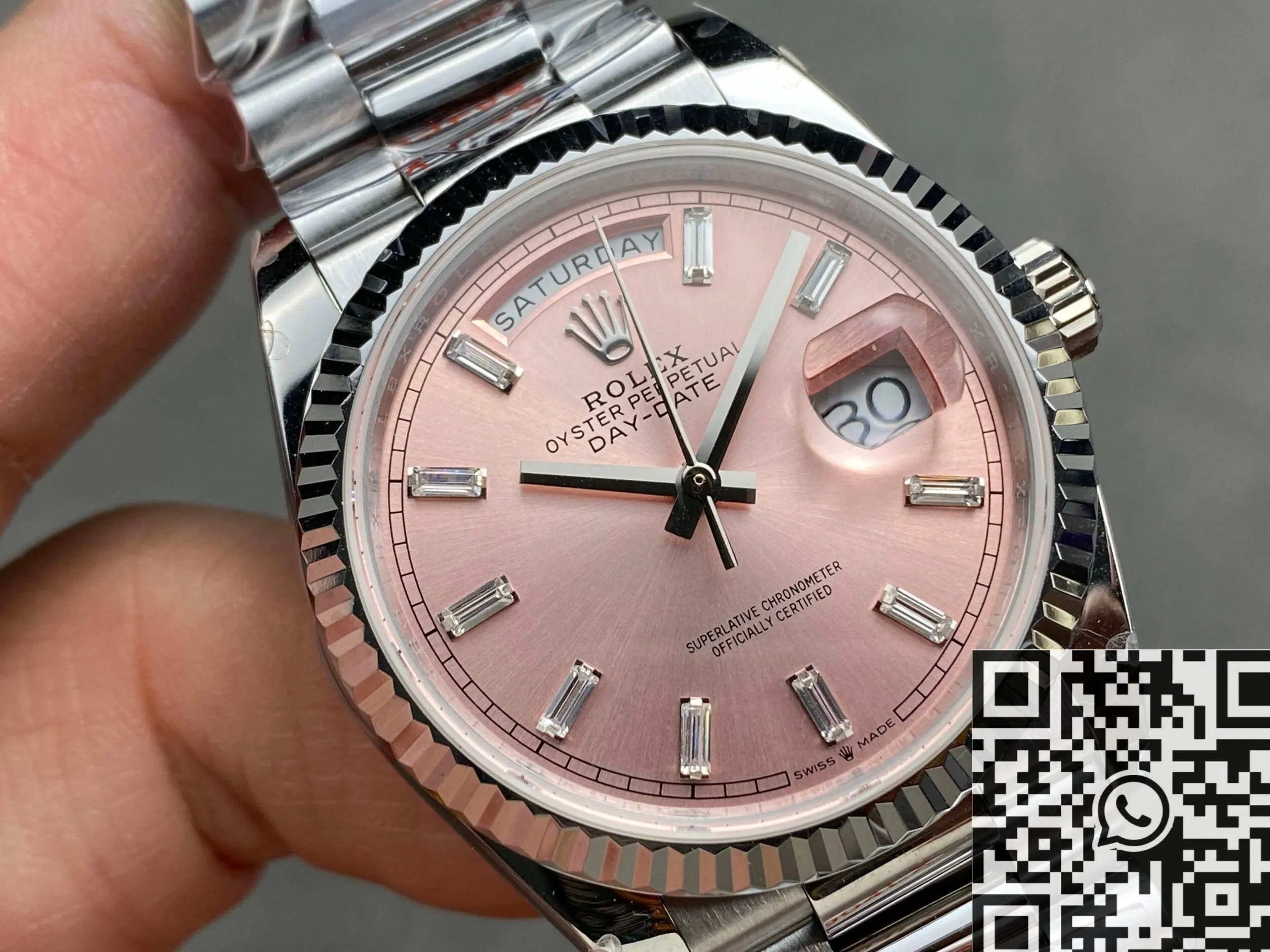 Rolex Day-Date M128236-0024 Pink Dial 36mm Watch Q Factory EyeCatching 2727