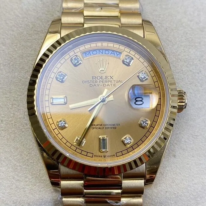 EasyMatch Rolex Day Date M128238-0008 Ladies Gold Watch Size 36mm EW Factory 2779