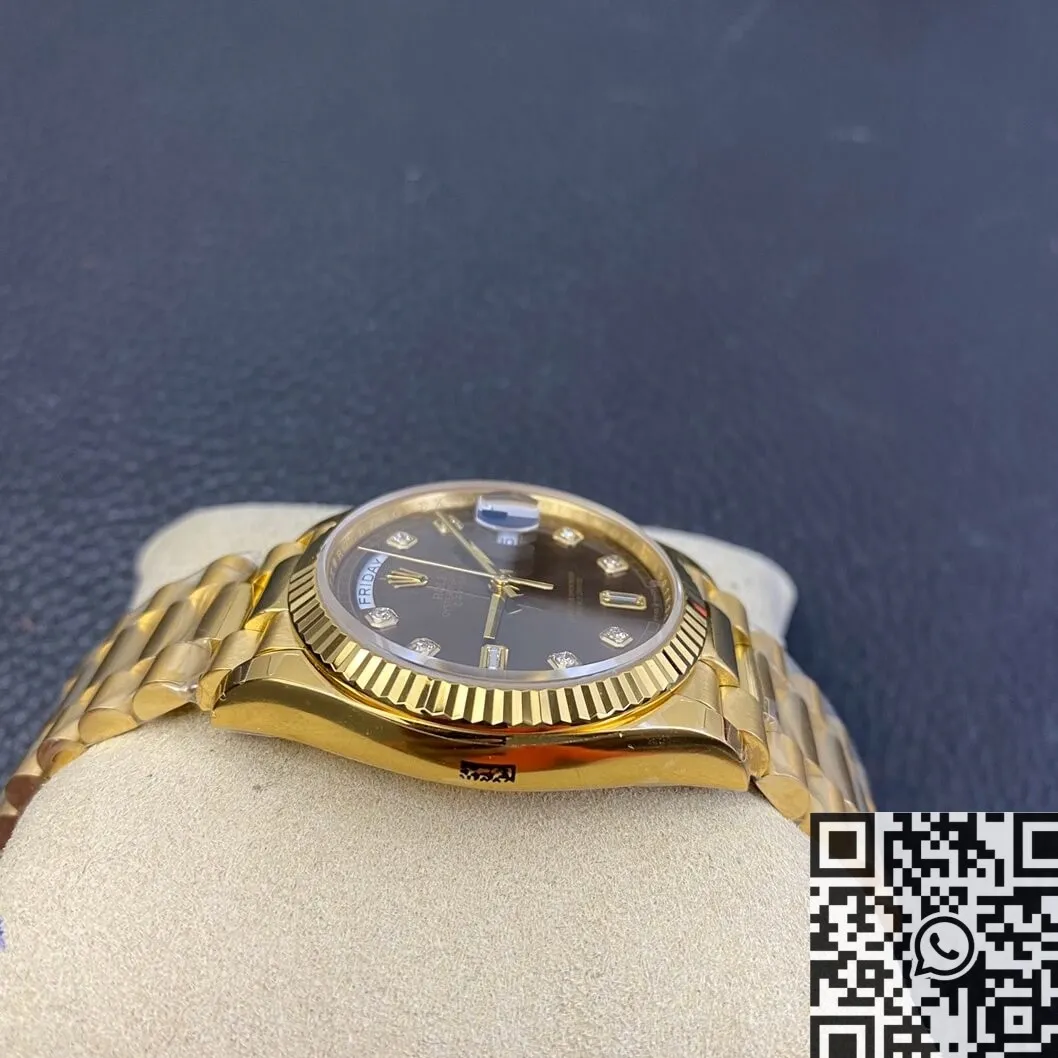 Stretchable Rolex Day Date M128238-0022 Brown Dial Ladies Gold Watch Size 36mm EW Factory 2781