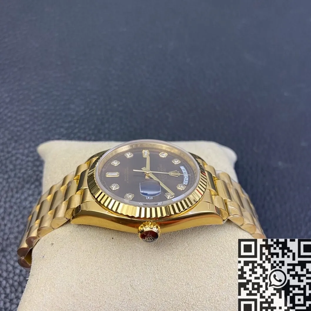 Stretchable Rolex Day Date M128238-0022 Brown Dial Ladies Gold Watch Size 36mm EW Factory 2781