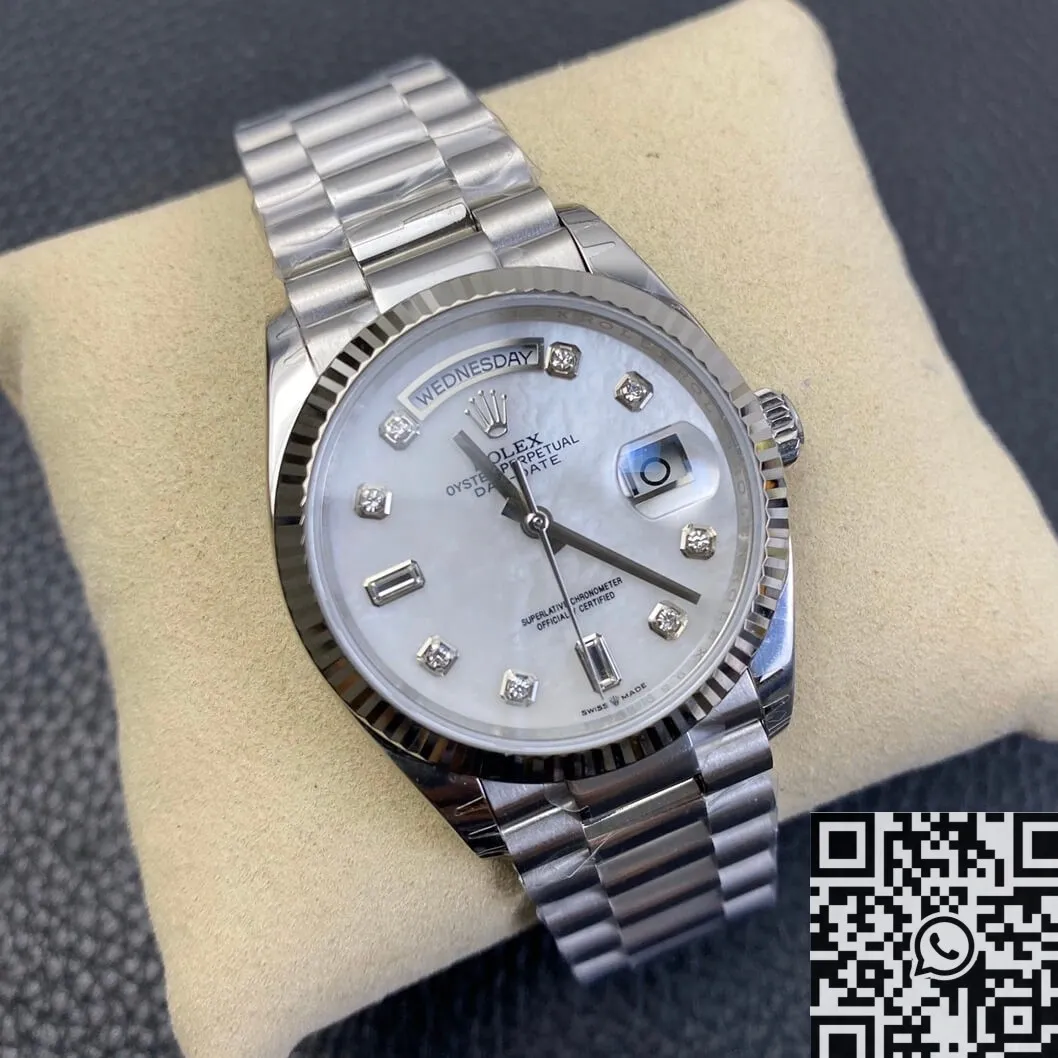 Supportive Rolex Day Date M128239-0007 White Mother-of-Pearl Dial Size 36mm EW Factory 2782