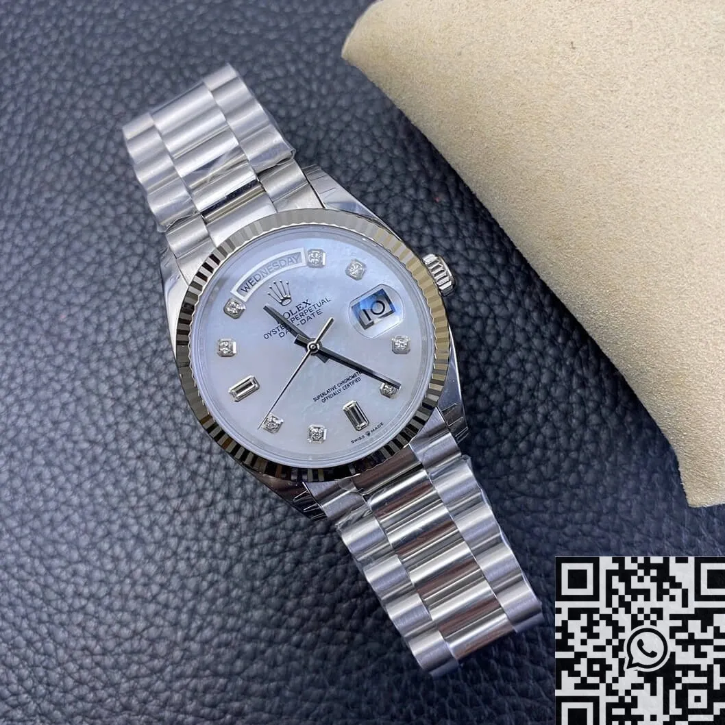 Supportive Rolex Day Date M128239-0007 White Mother-of-Pearl Dial Size 36mm EW Factory 2782