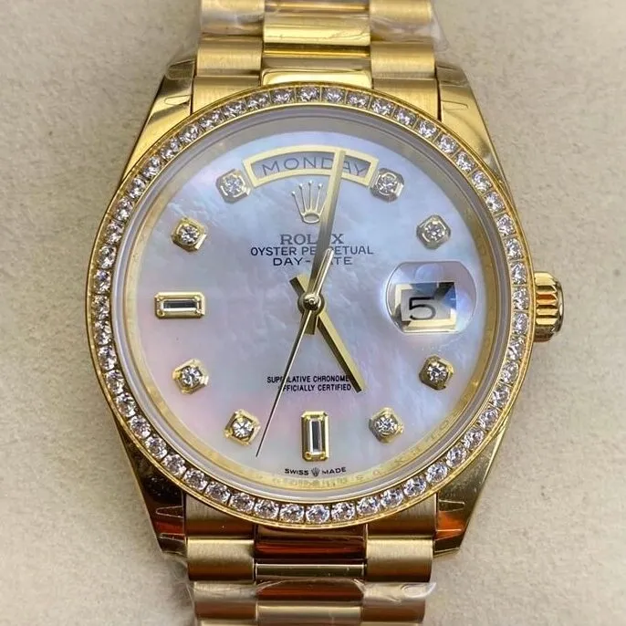 Stylish Rolex Day Date M128348RBR-0017 Ladies Gold Watch Size 36mm EW Factory 2784