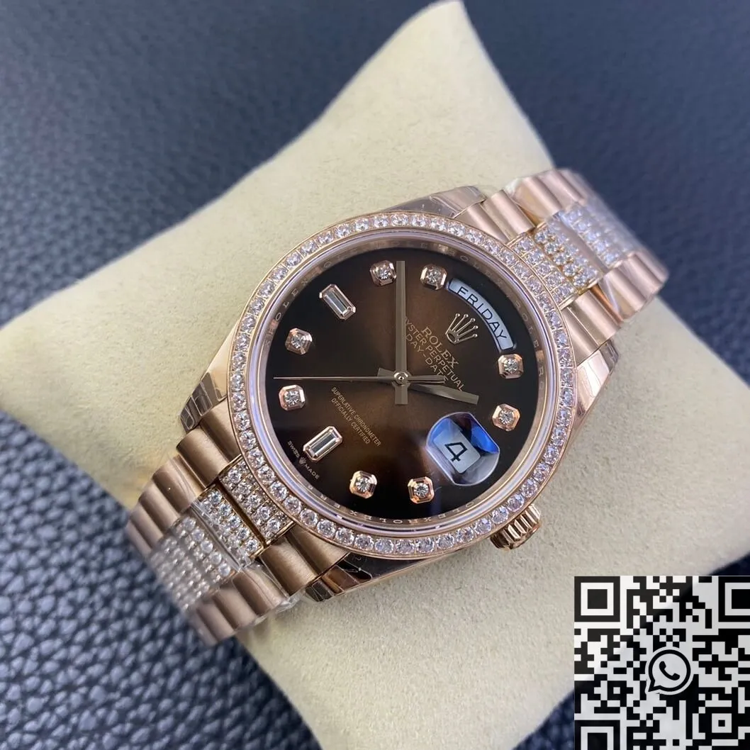 Rolex Day Date M218345RBR-0041 Rose Gold Watches Size 36mm EW Factory Classic 2785