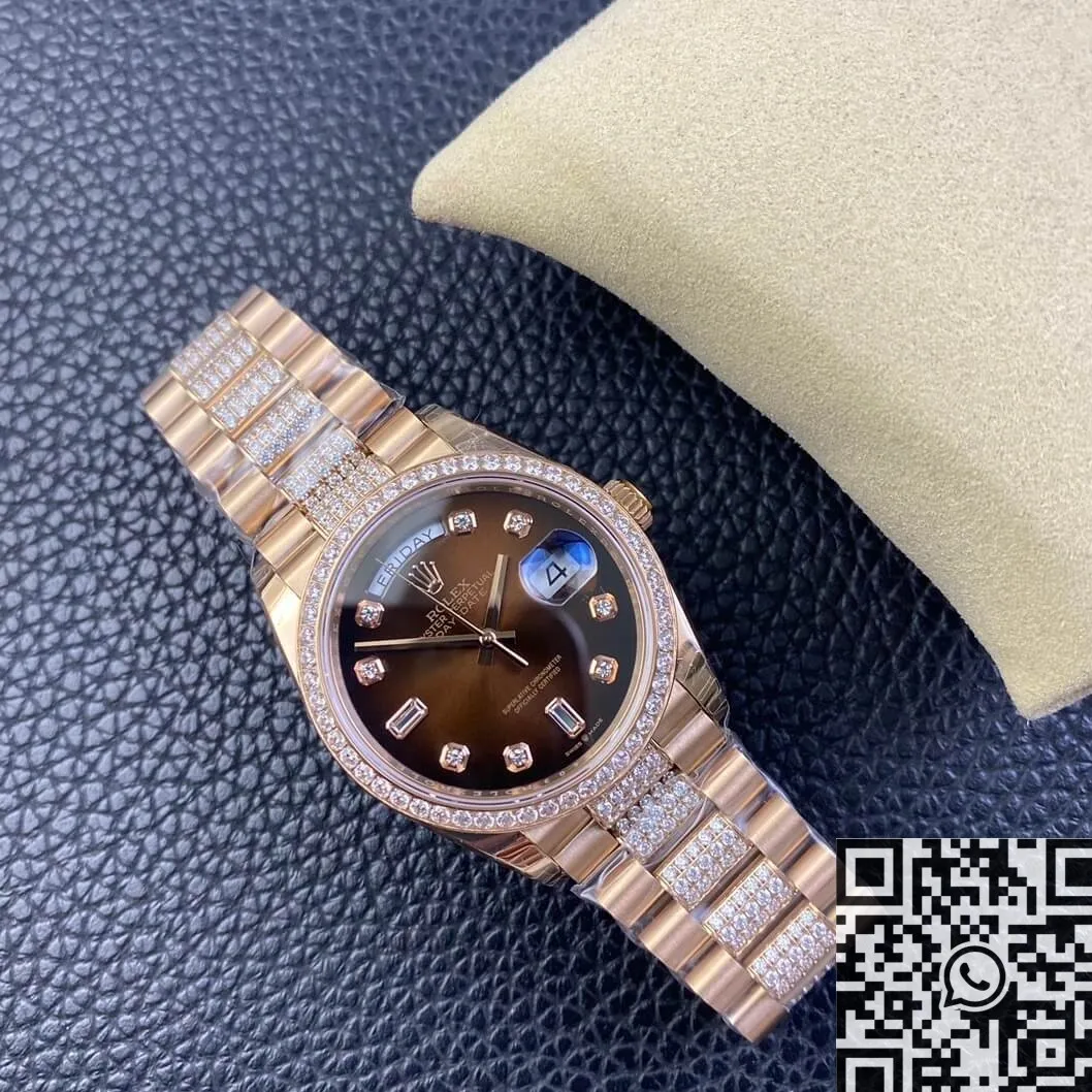 Rolex Day Date M218345RBR-0041 Rose Gold Watches Size 36mm EW Factory Classic 2785