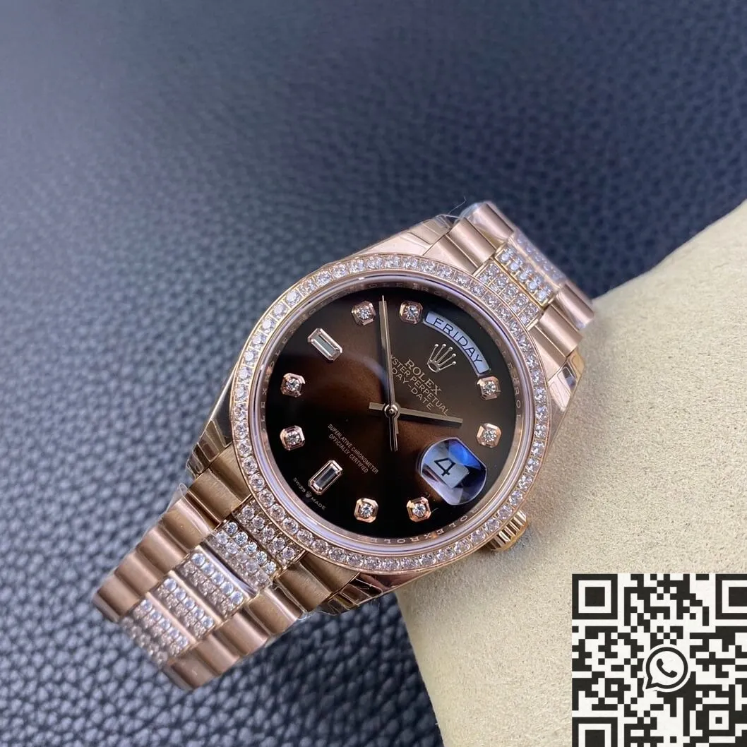 Rolex Day Date M218345RBR-0041 Rose Gold Watches Size 36mm EW Factory Classic 2785