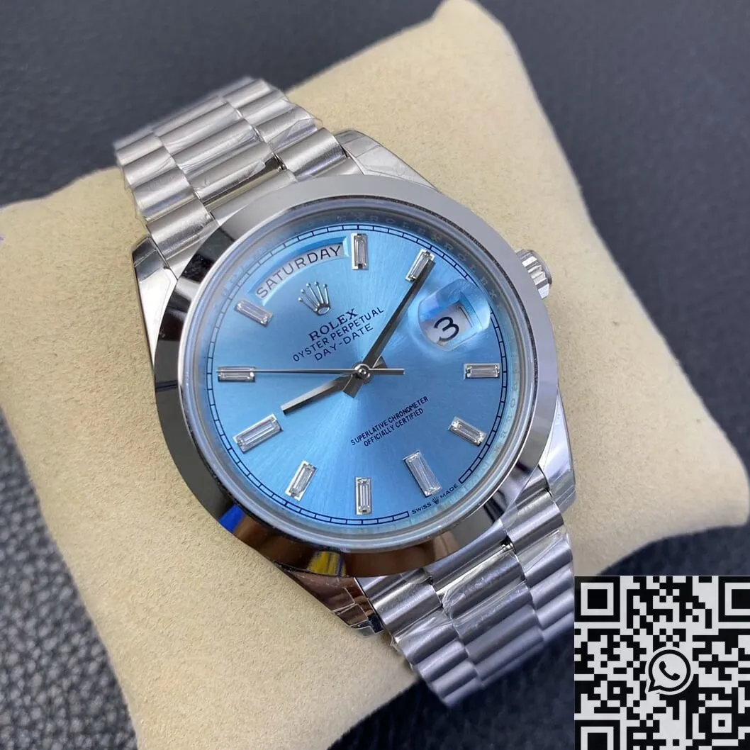 Rolex Day Date M228206-0002 Ice Blue Dial Size 40mm Watch EW Factory Stretchable 2786