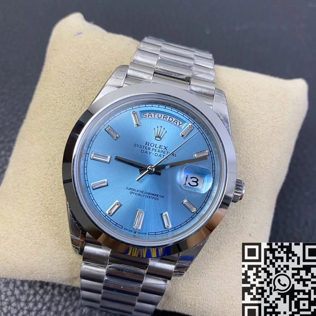 Rolex Day Date M228206-0002 Ice Blue Dial Size 40mm Watch EW Factory Stretchable 2786