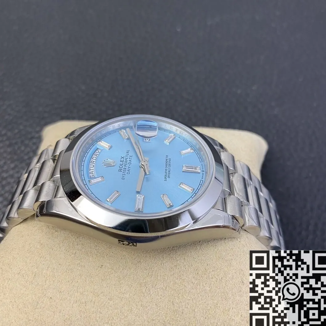 Rolex Day Date M228206-0002 Ice Blue Dial Size 40mm Watch EW Factory Stretchable 2786