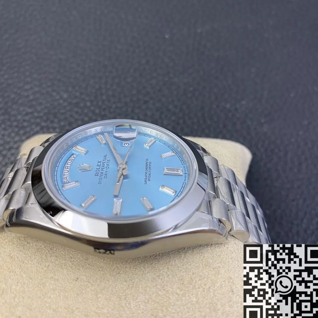 Rolex Day Date M228206-0002 Ice Blue Dial Size 40mm Watch EW Factory Stretchable 2786