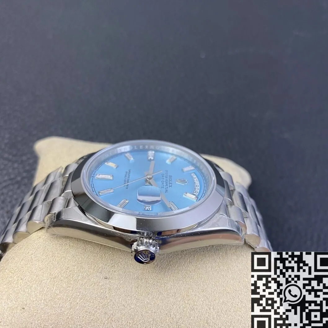 Rolex Day Date M228206-0002 Ice Blue Dial Size 40mm Watch EW Factory Stretchable 2786