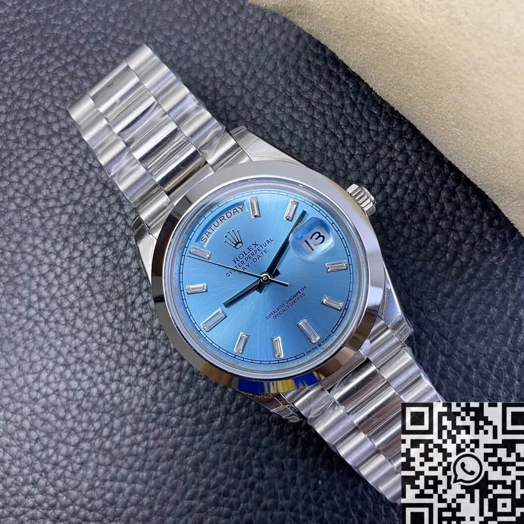 Rolex Day Date M228206-0002 Ice Blue Dial Size 40mm Watch EW Factory Stretchable 2786