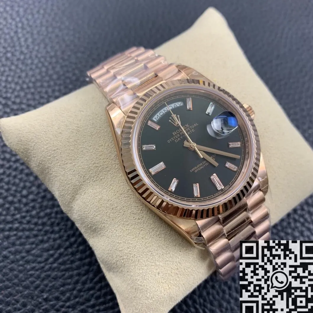 Versatile Rolex Day Date M228235 Black Dial Rose Gold Watch Size 40mm EW Factory 2787