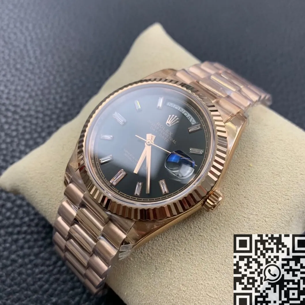 Versatile Rolex Day Date M228235 Black Dial Rose Gold Watch Size 40mm EW Factory 2787