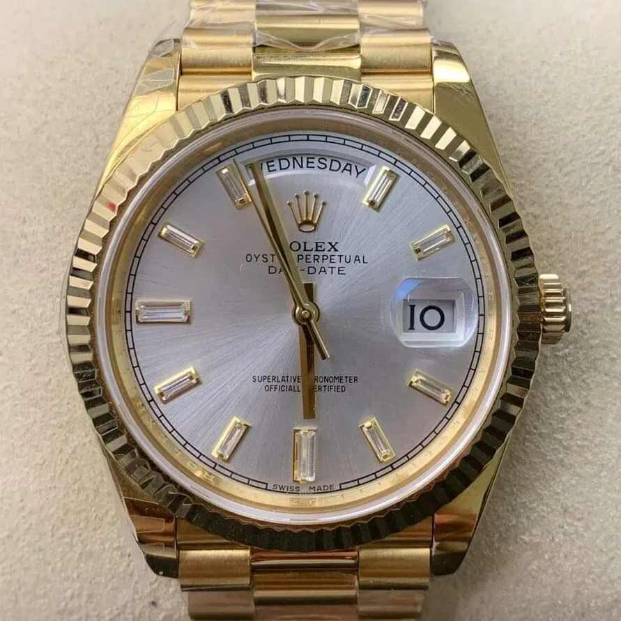Rolex Day Date M228235 Silver Gray Dial Gold Watch Size 40mm EW Factory Durable 2788