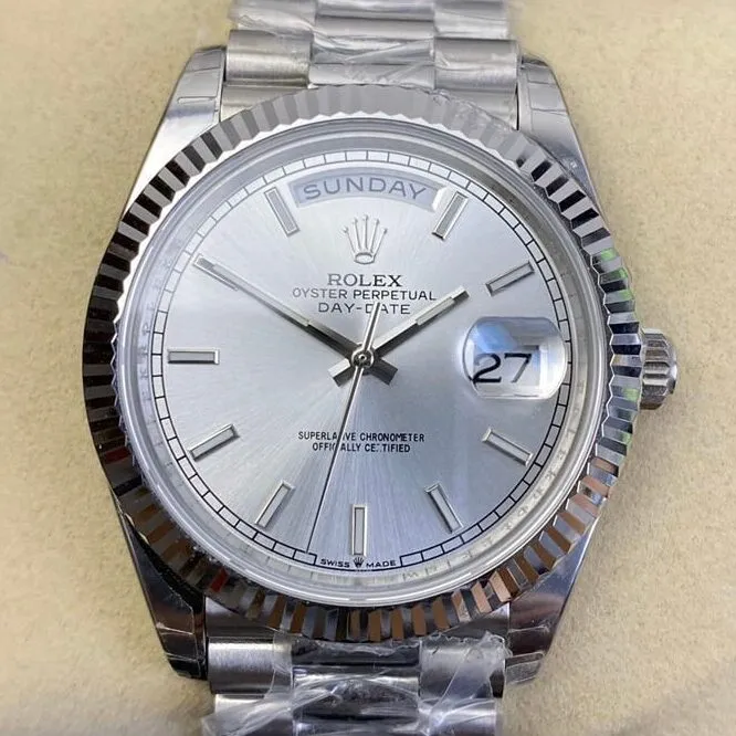 Breathable Rolex Day Date M228236 Silver Dial Size 40mm Watch EW Factory 2791