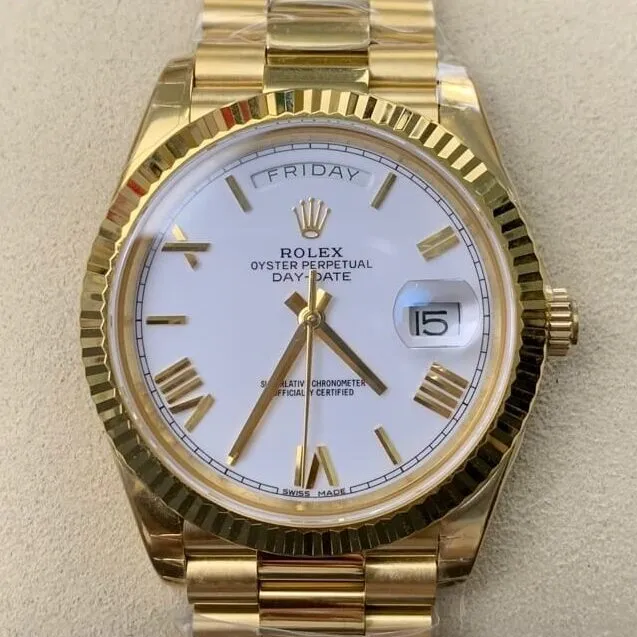 Rolex Day Date M228238-0042 White Dial Gold Watch Size 40mm EW Factory Classic 2797