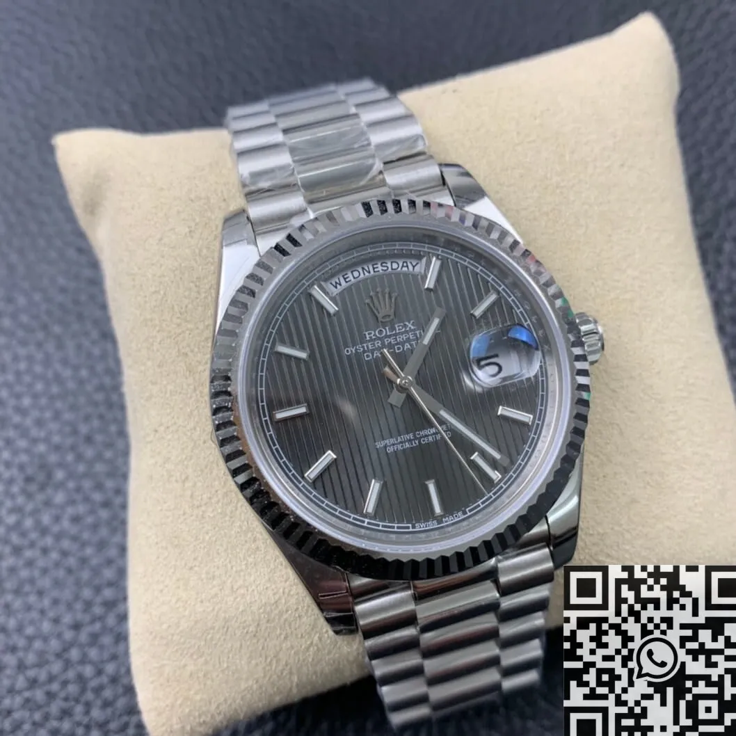Rolex Day Date M228239-0002 Silver Ruled Dial Size 40mm Watch EW Factory Minimalist 2798