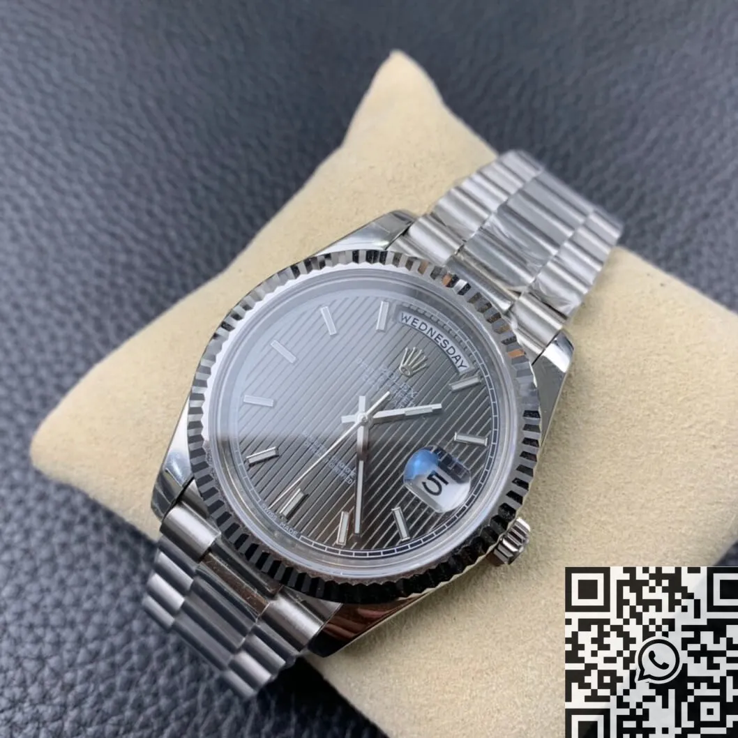 Rolex Day Date M228239-0002 Silver Ruled Dial Size 40mm Watch EW Factory Minimalist 2798