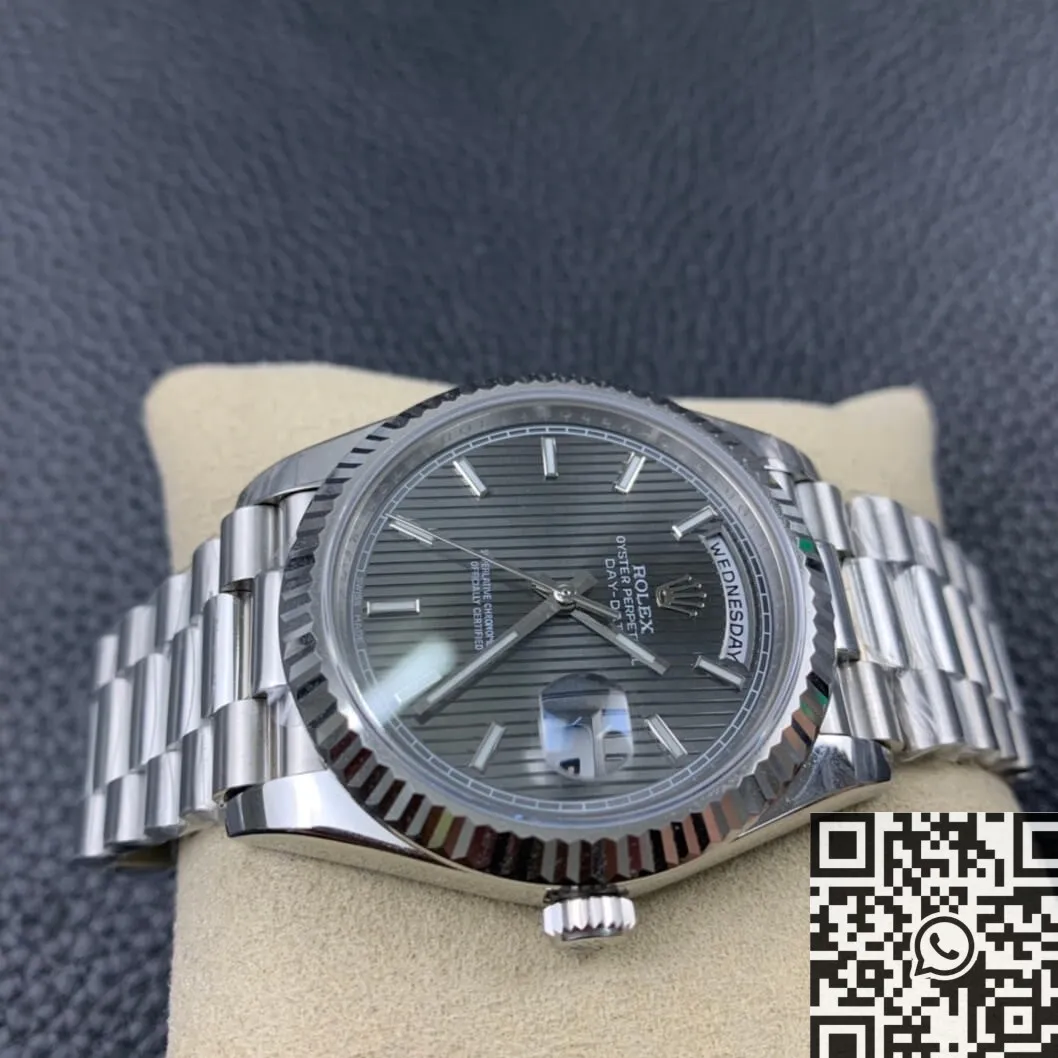 Rolex Day Date M228239-0002 Silver Ruled Dial Size 40mm Watch EW Factory Minimalist 2798