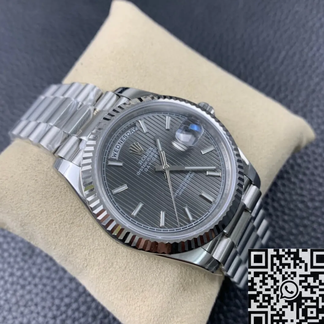 Rolex Day Date M228239-0002 Silver Ruled Dial Size 40mm Watch EW Factory Minimalist 2798