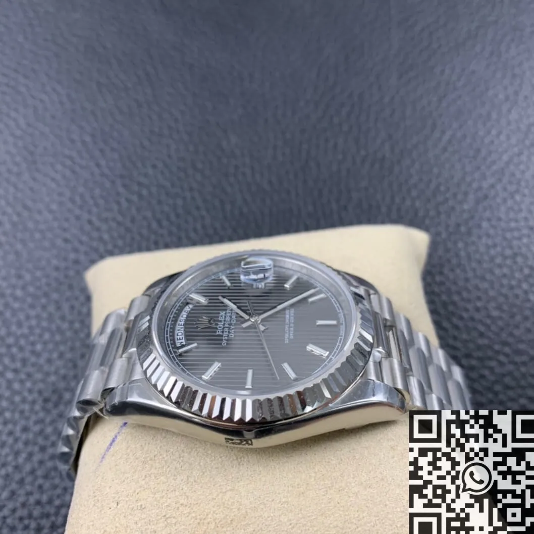 Rolex Day Date M228239-0002 Silver Ruled Dial Size 40mm Watch EW Factory Minimalist 2798