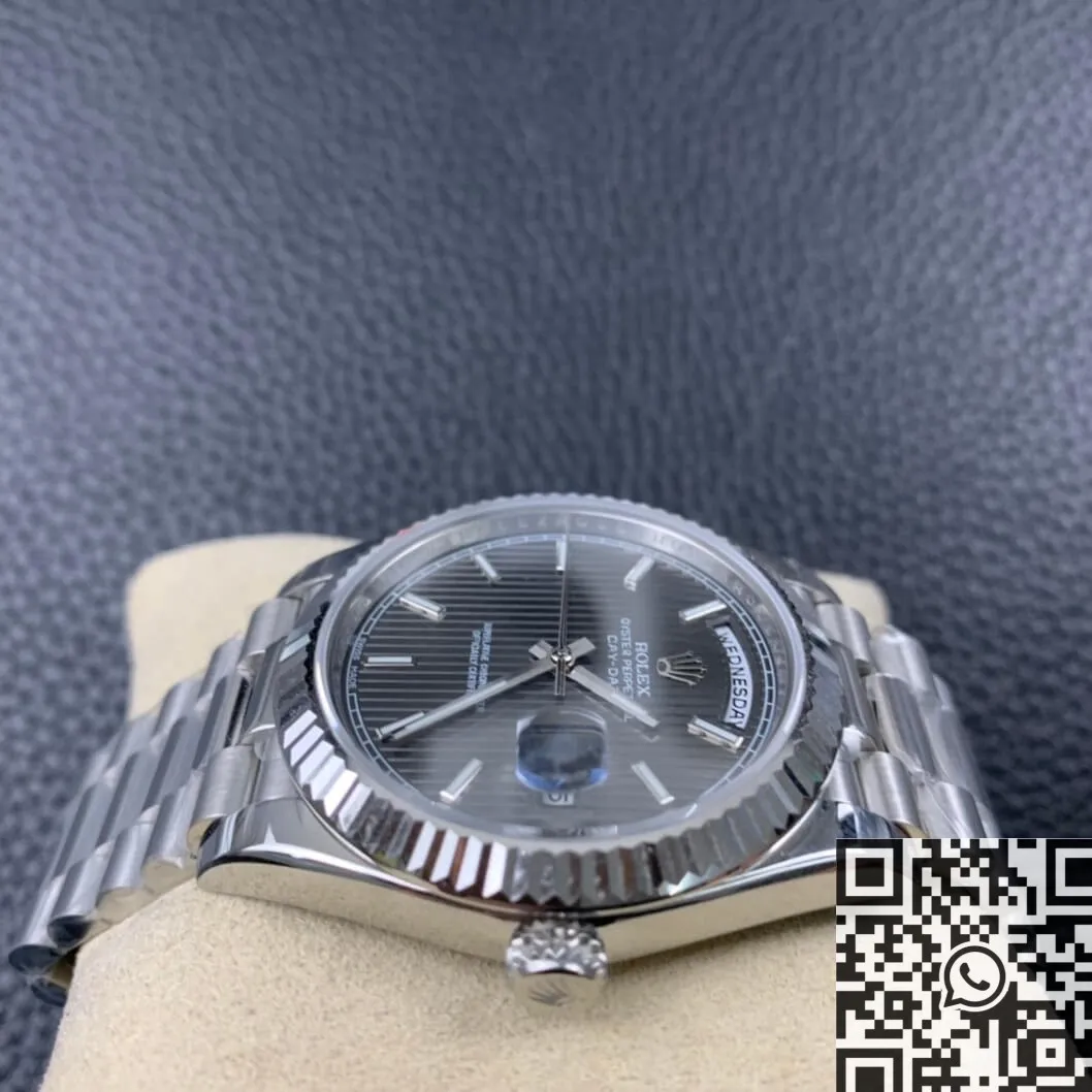 Rolex Day Date M228239-0002 Silver Ruled Dial Size 40mm Watch EW Factory Minimalist 2798