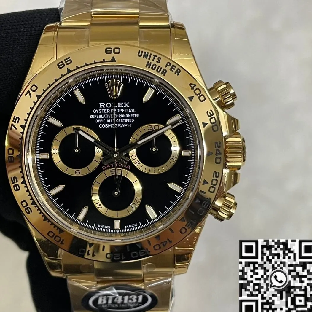 Lightweight Rolex Daytona M126508-0004 Gold Watchband Black Panda Dial BT Factory 1926