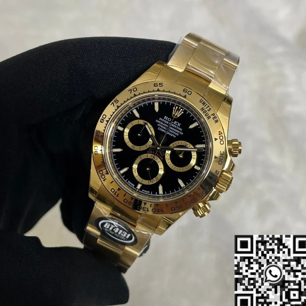 Lightweight Rolex Daytona M126508-0004 Gold Watchband Black Panda Dial BT Factory 1926