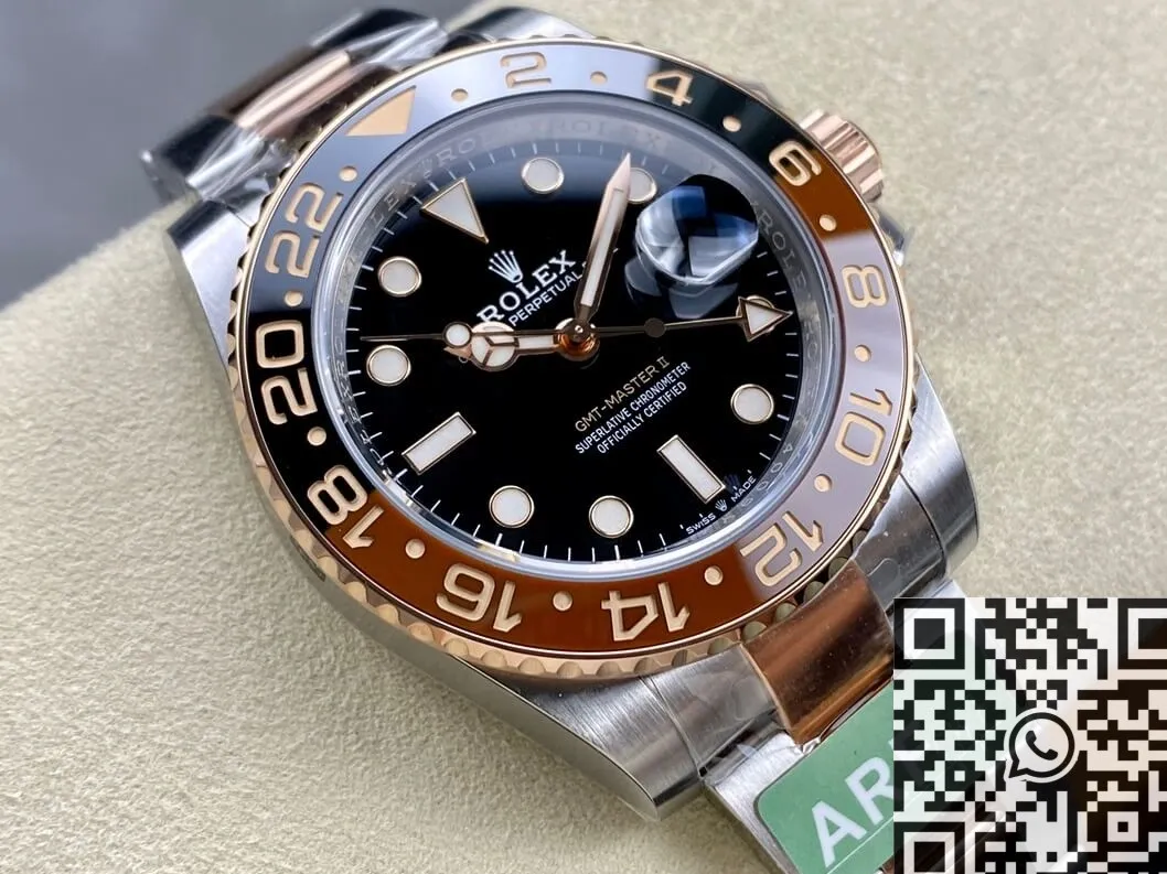 Breathable Rolex GMT Master II M126711CHNR-0002 Rose Gold Watch ARF Factory 2161