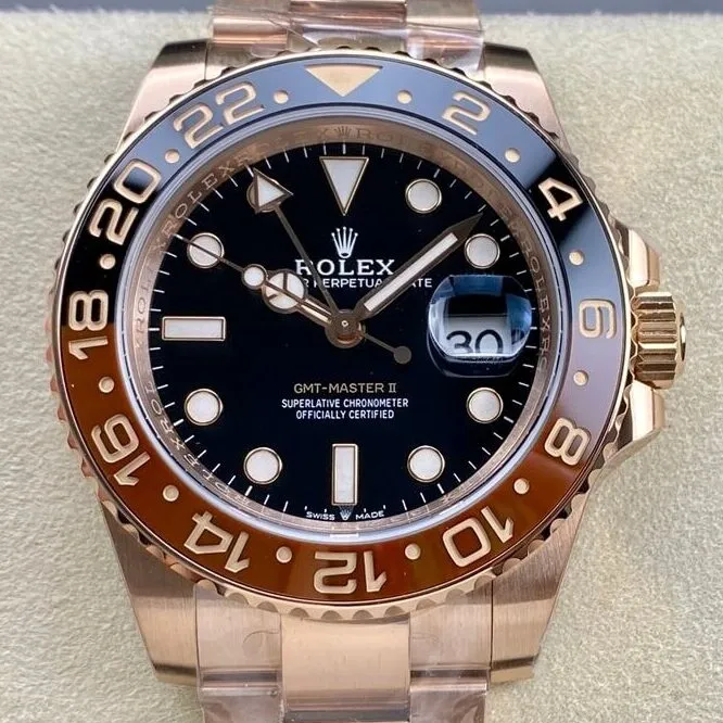 TopPick Rolex GMT Master II M126715CHNR-0001 Rose Gold Watch ARF Factory 2162