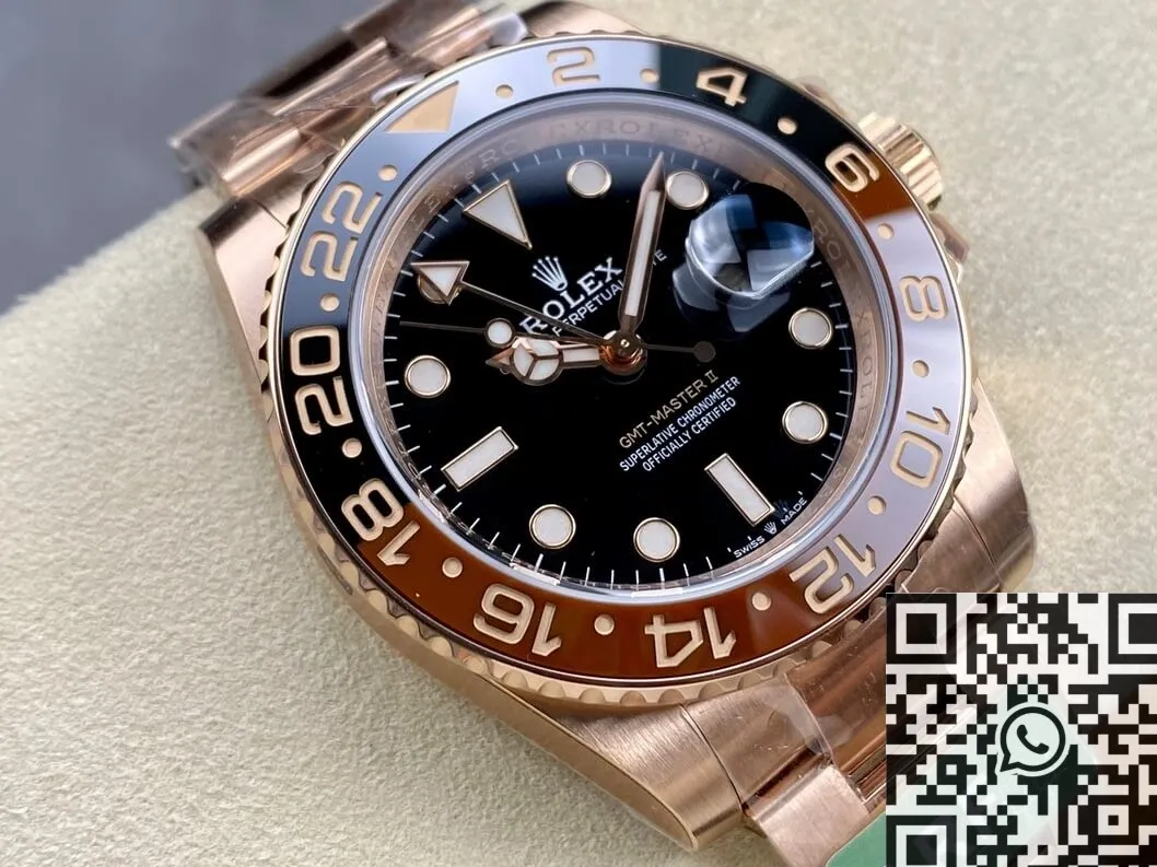 TopPick Rolex GMT Master II M126715CHNR-0001 Rose Gold Watch ARF Factory 2162