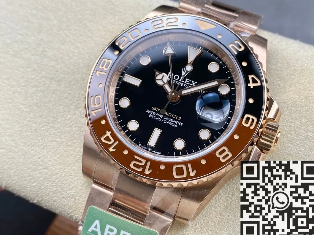 TopPick Rolex GMT Master II M126715CHNR-0001 Rose Gold Watch ARF Factory 2162
