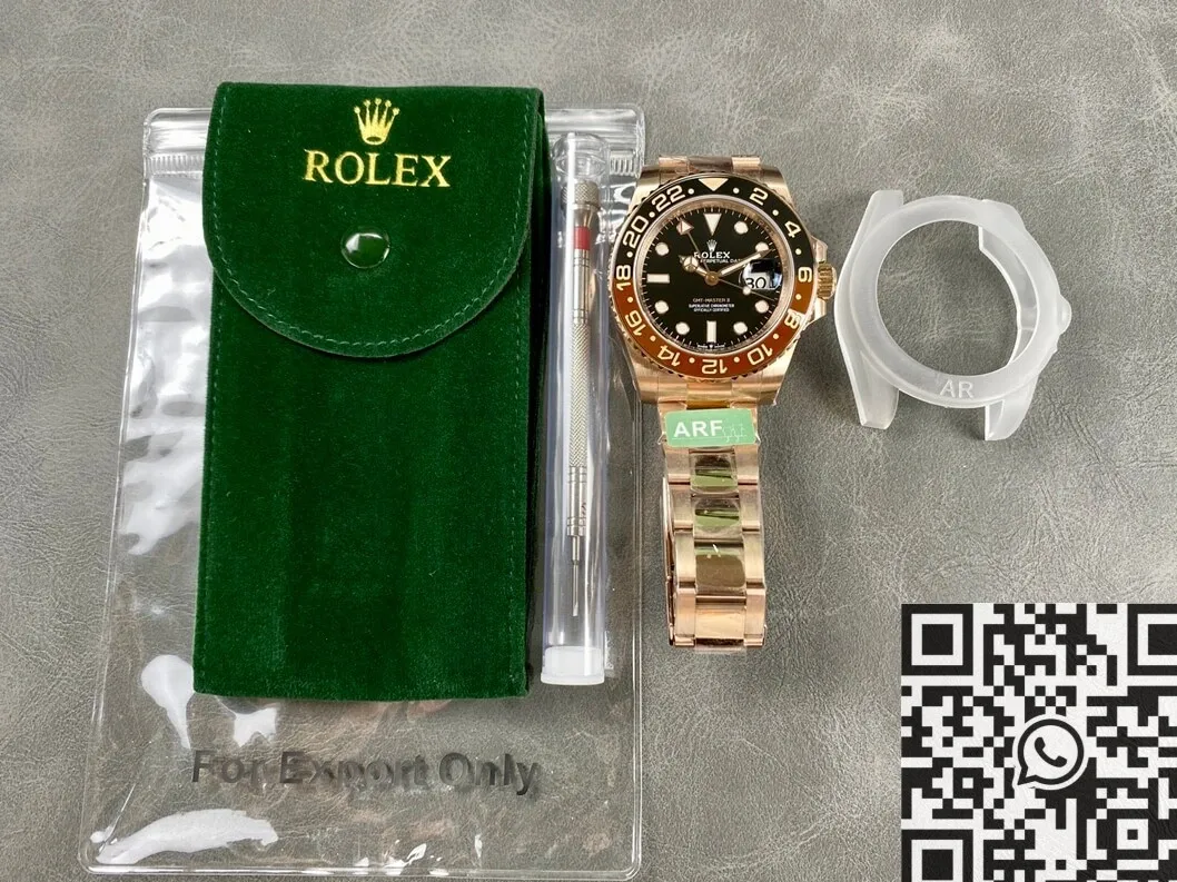 TopPick Rolex GMT Master II M126715CHNR-0001 Rose Gold Watch ARF Factory 2162