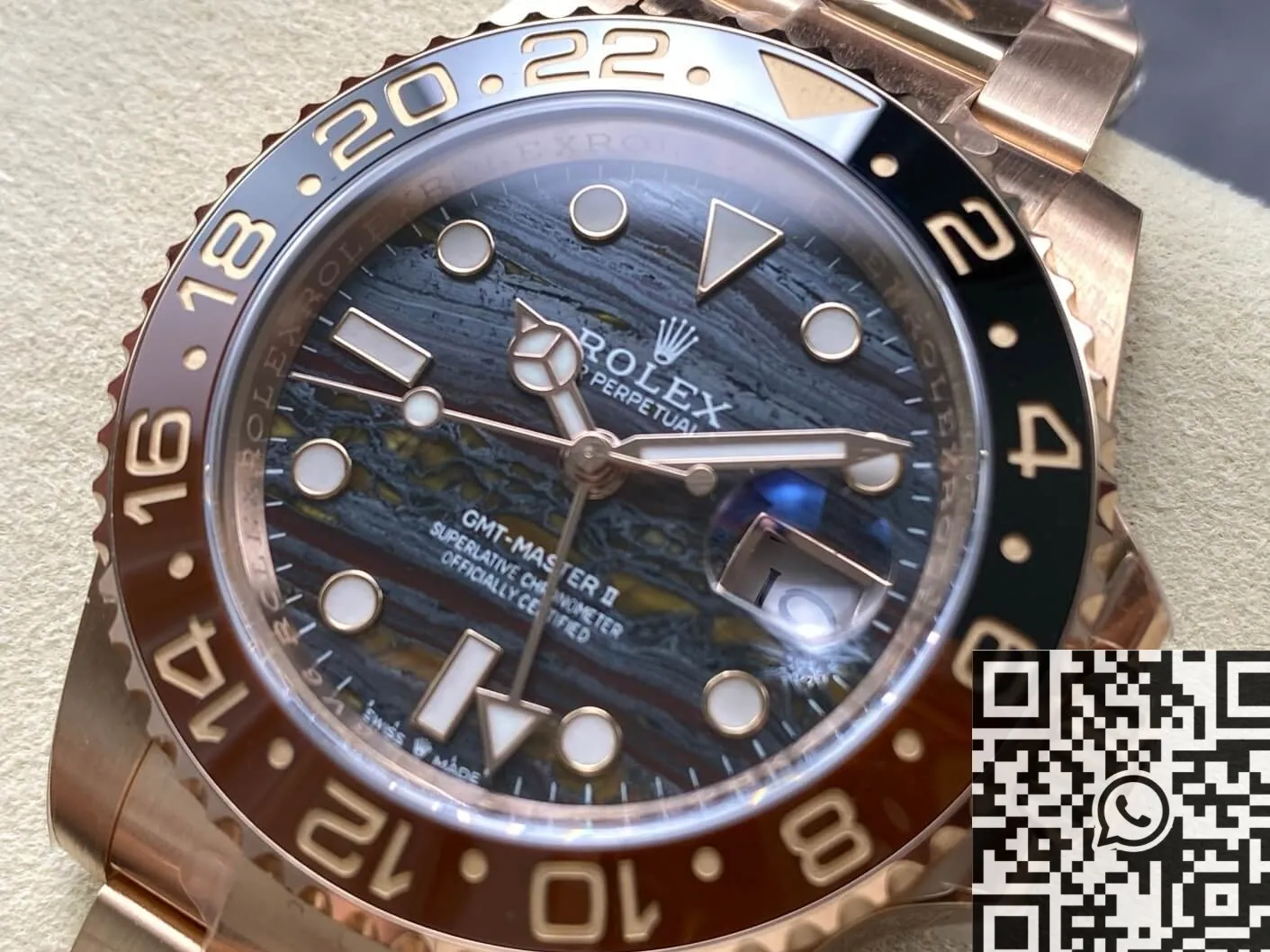 Rolex GMT Master II M126715CHNR-0002 Rose Gold Watch 3285 Automatic Movement ARF Factory Supportive 2164