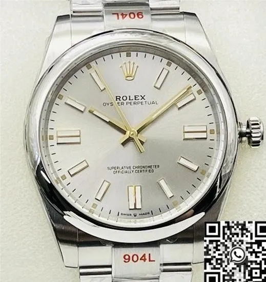 Rolex Oyster Perpetual M124300-0001 Silver Dial Size 41mm Watch EW Factory UrbanChic 2808