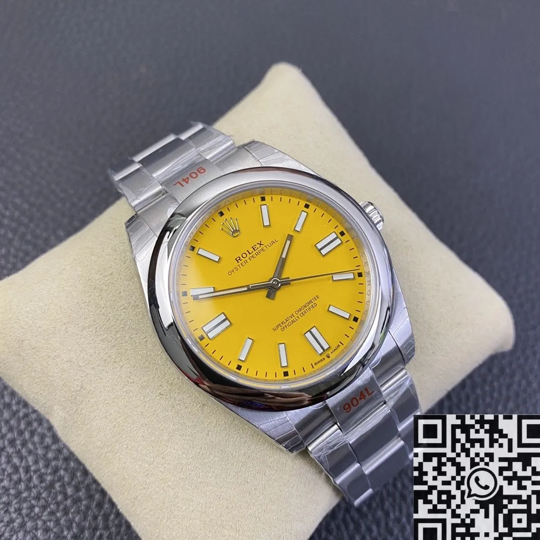 Rolex Oyster Perpetual M124300-0004 Yellow Dial Size 41mm Watch EW Factory Bold 2810