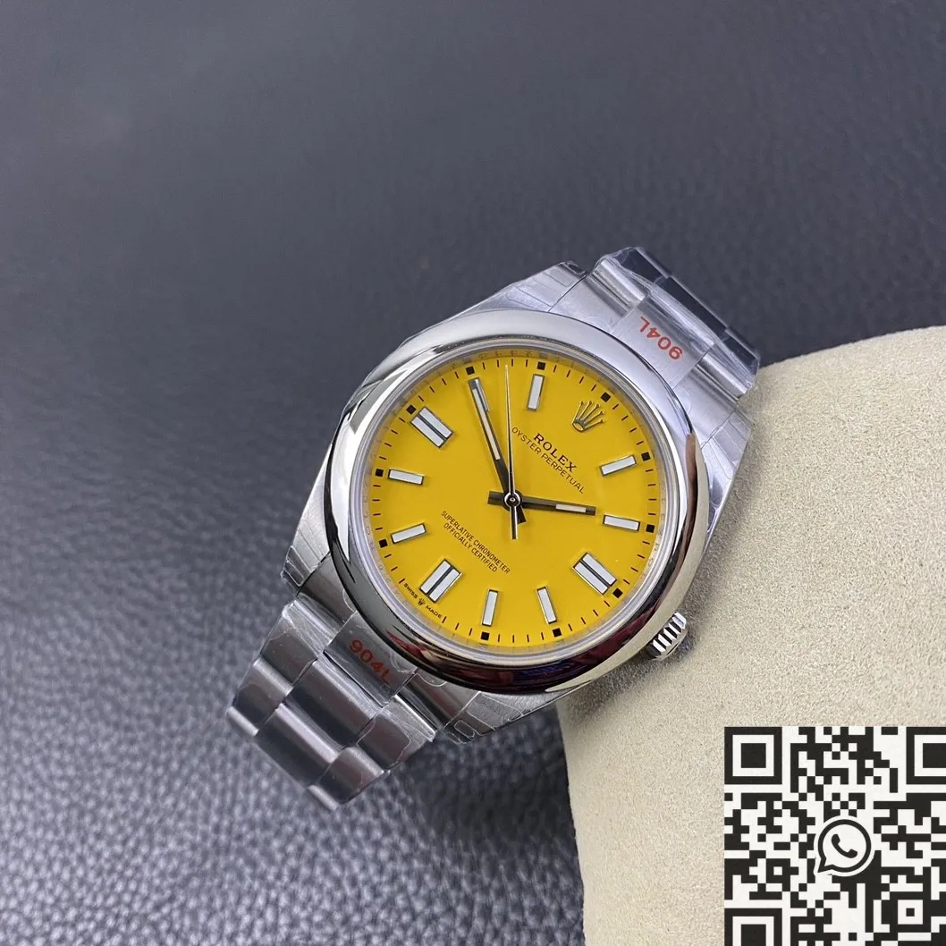 Rolex Oyster Perpetual M124300-0004 Yellow Dial Size 41mm Watch EW Factory Bold 2810