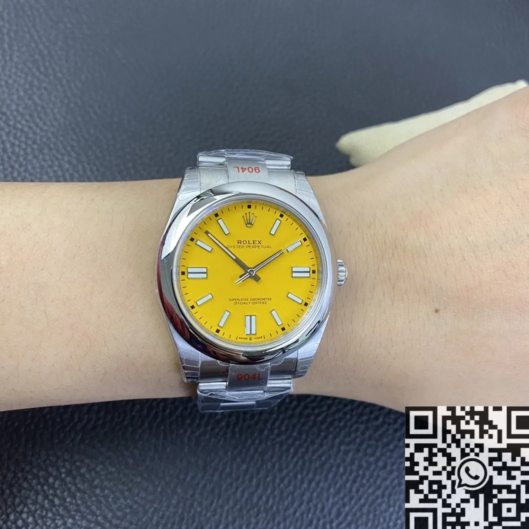 Rolex Oyster Perpetual M124300-0004 Yellow Dial Size 41mm Watch EW Factory Bold 2810