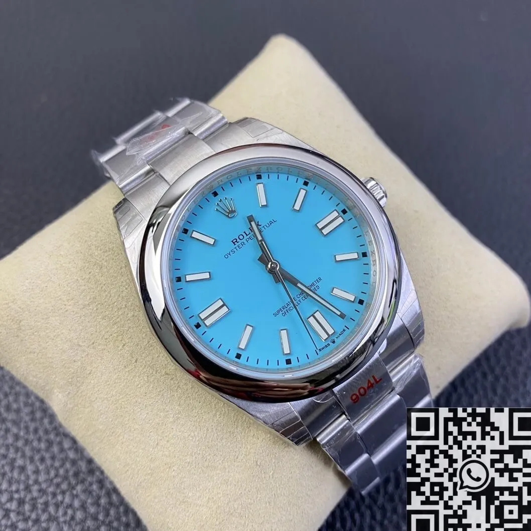 Trendy Rolex Oyster Perpetual M124300-0006 Tiffany Blue Dial Size 41mm Watch EW Factory 2813