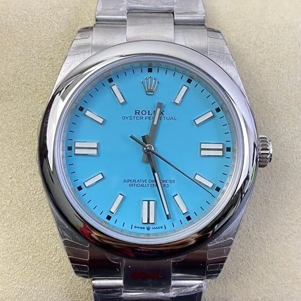 Trendy Rolex Oyster Perpetual M124300-0006 Tiffany Blue Dial Size 41mm Watch EW Factory 2813