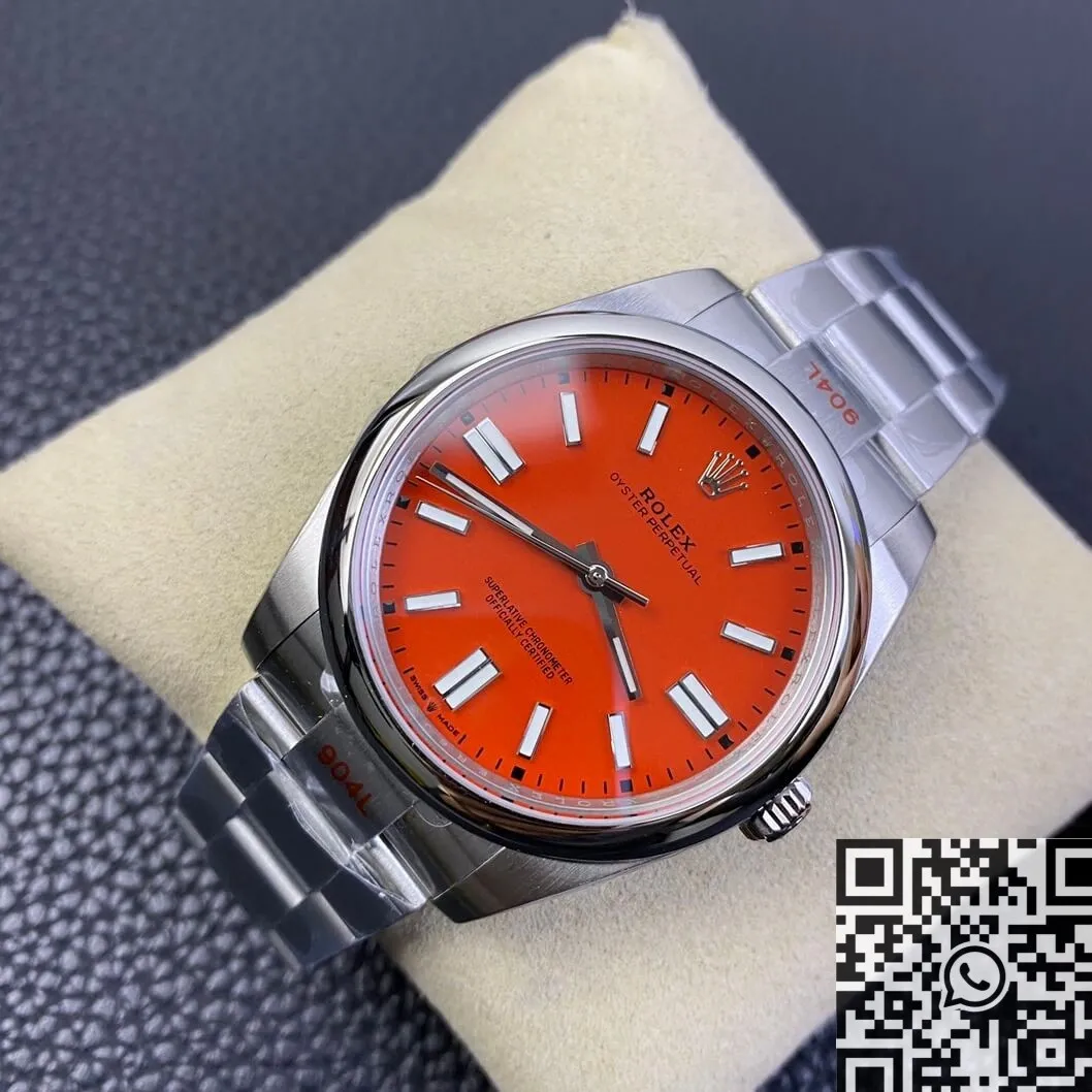 Casual Rolex Oyster Perpetual M124300-0007 Coral Red Dial Size 41mm Watch EW Factory 2814