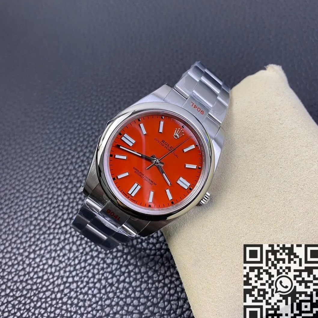 Casual Rolex Oyster Perpetual M124300-0007 Coral Red Dial Size 41mm Watch EW Factory 2814