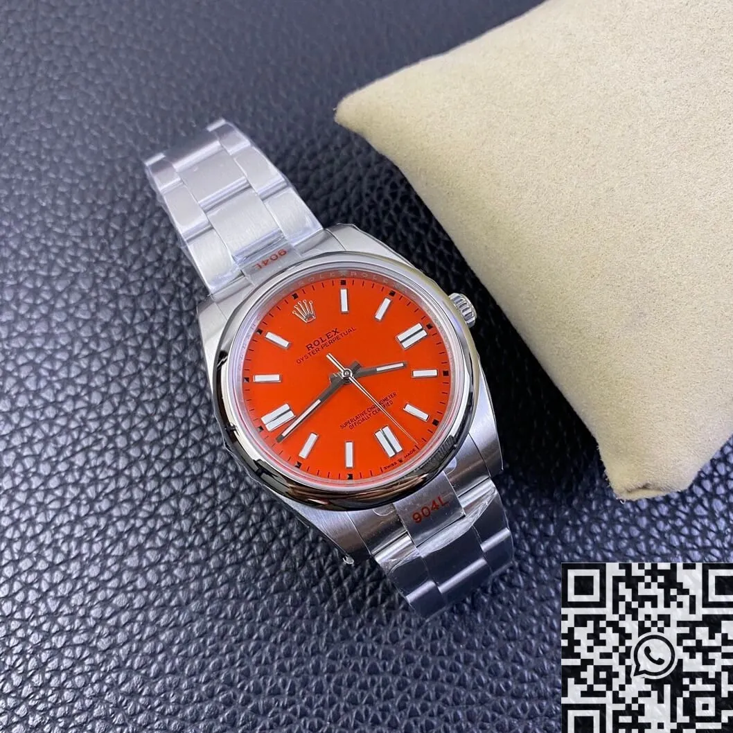Casual Rolex Oyster Perpetual M124300-0007 Coral Red Dial Size 41mm Watch EW Factory 2814