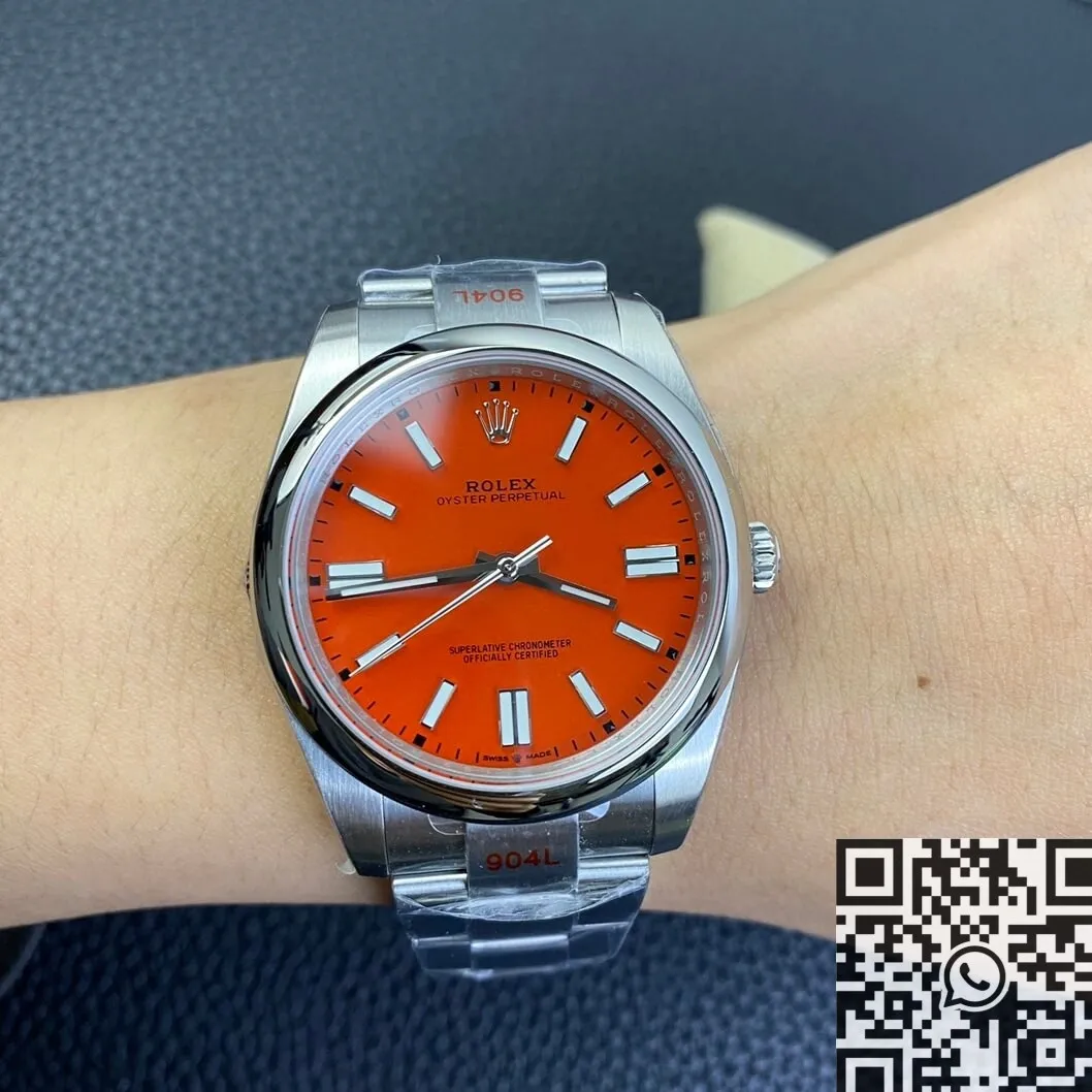 Casual Rolex Oyster Perpetual M124300-0007 Coral Red Dial Size 41mm Watch EW Factory 2814