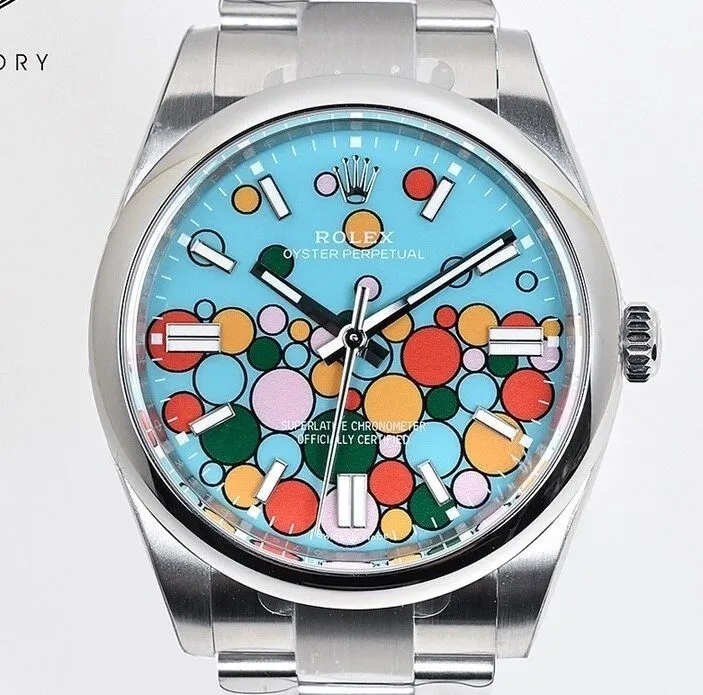 Seasonal Rolex Oyster Perpetual M124300-0008 Turquoise Blue Dial Size 41mm Watch EW Factory 2812