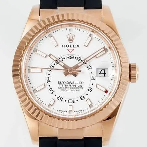 Upgraded Rolex Sky Dweller M326235-0004 Rose Gold Bezel White Dial Watch ZF Factory 2296